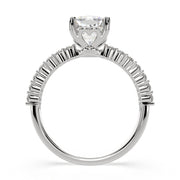 Lavinia Cushion Cut Side Stone 4 Prong Engagement Ring Setting - Nivetta